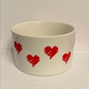 Vintage FTD Valentine's Day red hearts ceramic planter bowl